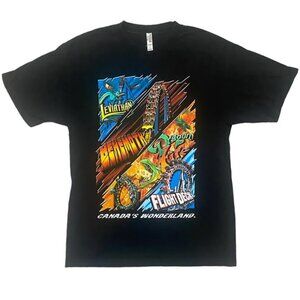 CANADA'S WONDERLAND Black Graphic T Shirt in Medium